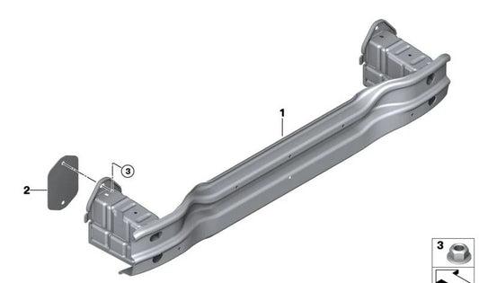 Soporte trasero OEM 51129879574 para BMW G70. Repuesto original BMW.