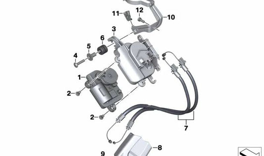 Soporte depósito líquido de frenos trasero OEM 18518553725 para BMW Motorrad S 1000 XR. Original BMW Motorrad.