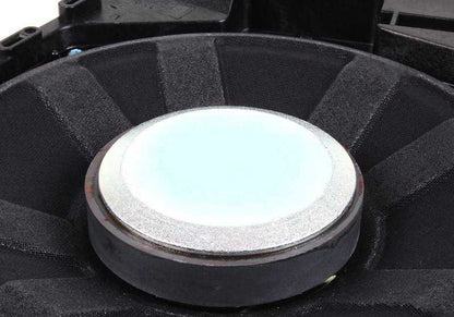Altavoz subwoofer central izquierdo OEM 65139143143 para BMW E81, E82, E87, E87N, E88, E90, E90N, E91, E91N, E92, E92N, E93, E93N, E84. Sistema de sonido HiFi. Original BMW.