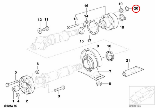 OEM -Transmissionbaum Gegengewicht 26101229501 für BMW E36, E39, E38, E65, E66, Z3, E52. Original BMW.
