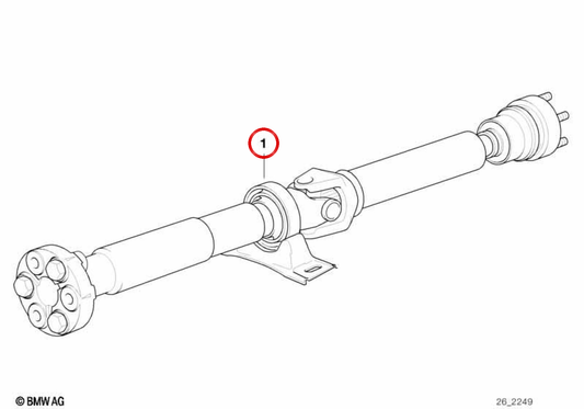 Driveshaft for automatic transmission OEM 26101229702 for BMW 5 Series E39 528i rear-wheel drive. Original BMW.