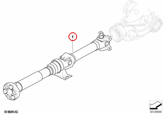 Árbol de transmisión L=1439 mm para cambio manual OEM 26107567941 para BMW Serie 1 E82 125i y E88 125i. Original BMW.