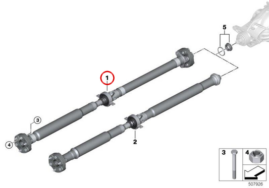 Cardan Getriebe für automatische Box OEM 26107640928 für BMW F20, F21, F22, F23. Original BMW.