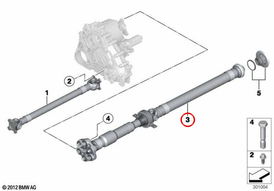 BMW F34 Getriebebaum. OEM 26108685857. Original BMW.