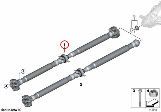 OM 26108685909 Asse di trasmissione automatica per BMW G30, G31. BMW originale.