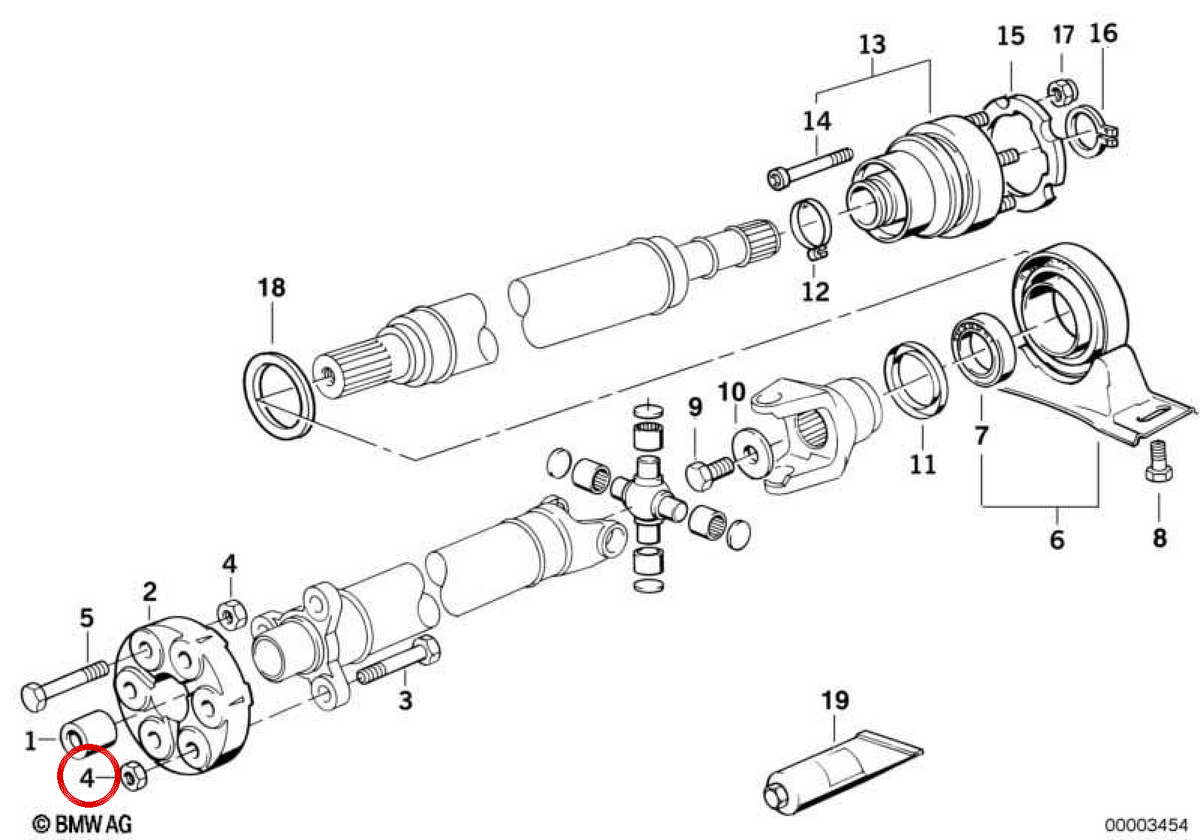 OEM -Fixierungsmutter 26111227830 für BMW E46, E34, E39, E32, E38, E31, E52. Original BMW.