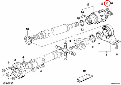 Hexagonale Nuss mit gestreiktem OEM 26111227843 für BMW E36, E34, E39, E38, E65, E66, E31, E53, Z3, E52. Original BMW.