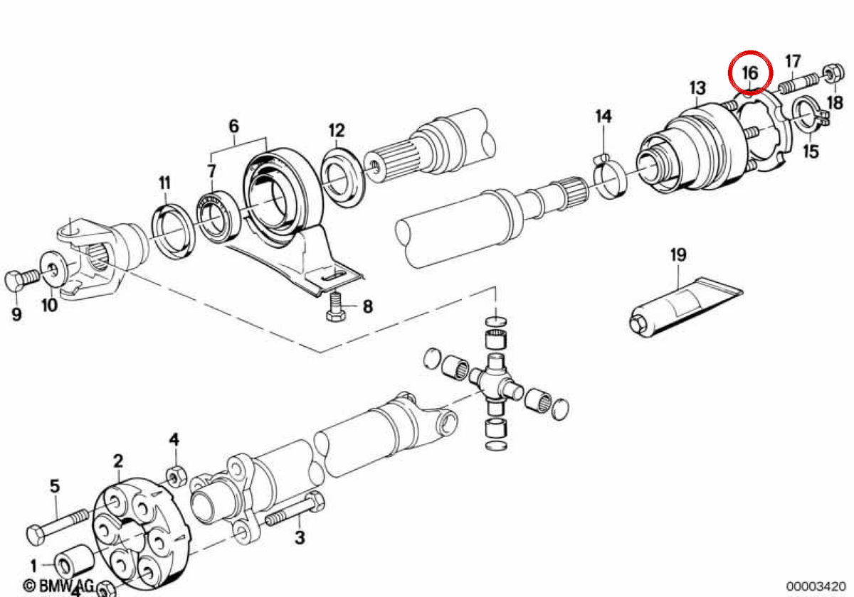 OEM -Versiegelung Waschmaschine 26111229503 für BMW E36, E46, E34, E39, E32, E38, E31, E53, E85, E86, E52. Original BMW.