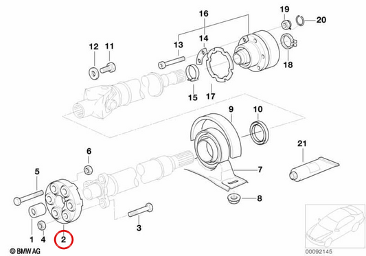Reparaturkit für Elastic Board OEM 26111229516 für BMW E39. Original BMW.