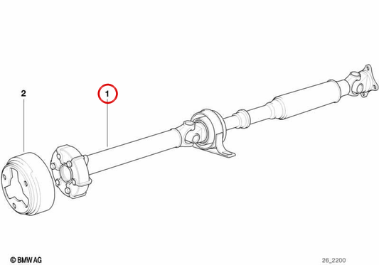 Árbol de transmisión para cambio manual OEM 26117511275 para BMW Z3 E36 3.0i… y más. Original BMW.