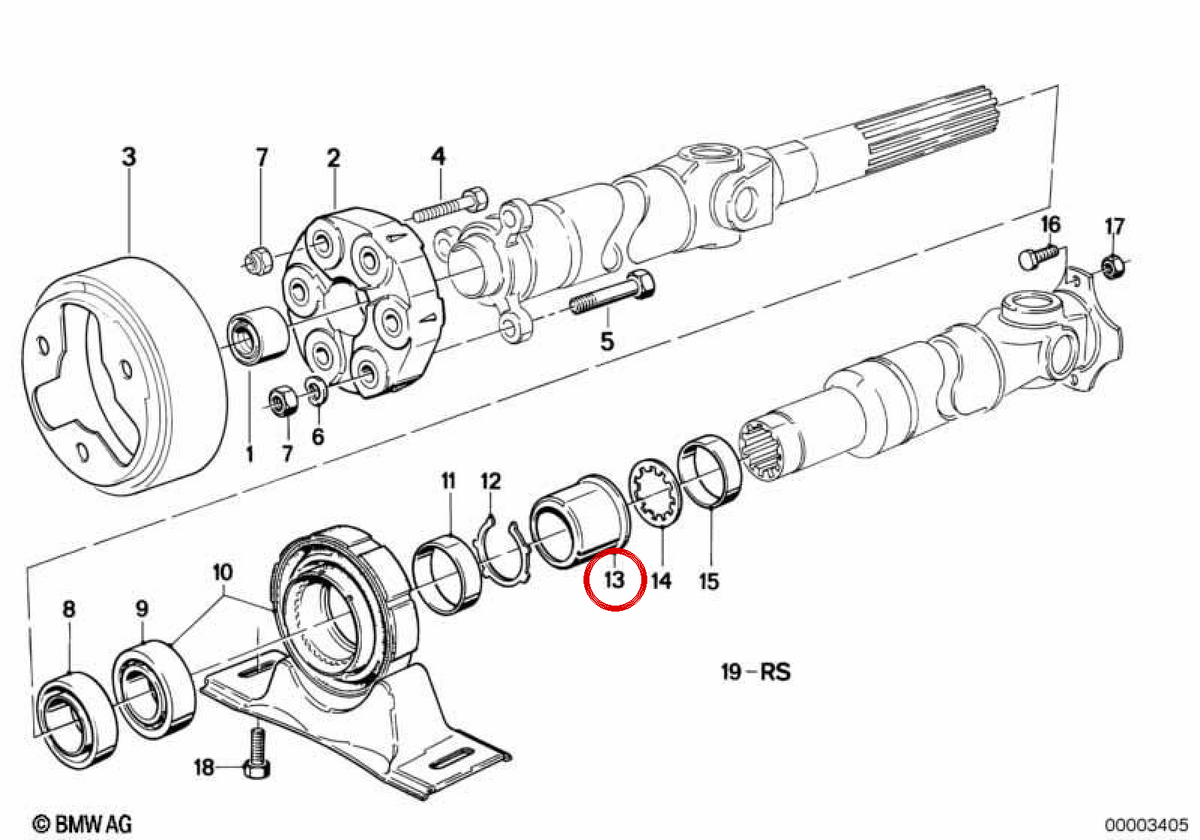 Befestigungsring mit Clamp OEM 26117514037 für BMW E30, E36, E46, E12, E28, E34, E24, E23, E83, Z3, E85. Original BMW.