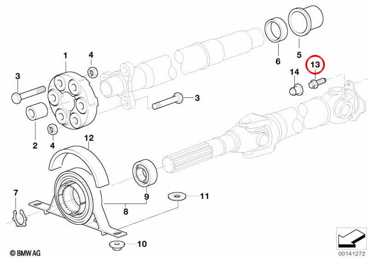 Vite esterna TORX OEM 26117571956 per BMW E81, E82, E87, E88, E36, E46, E90, E91, E92, E93, E84, E83, E70, E71, E72, Z3, E85, E86. BMW originale.