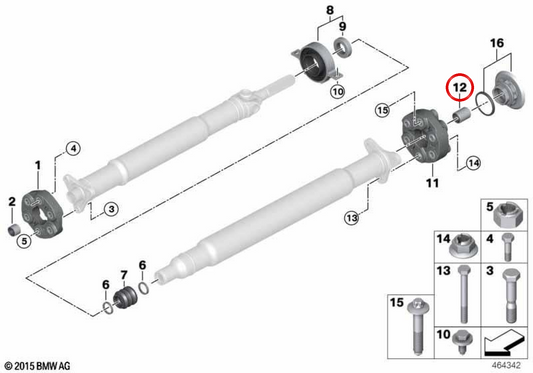 Centri posteriori OEM 26118487183 per BMW G01, G08, G02. BMW originale.