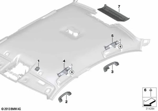 Cubierta de luz de freno Alcantara negra OEM 51448038142 para BMW Serie 5 F10, F10 LCI. Original BMW.