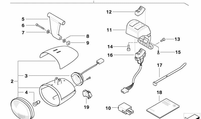 Interruttore fendinebbia OEM 61317683242 per moto BMW R 850 C, R 1200 C, R 1200 C Montauk. BMW Motorrad originale.