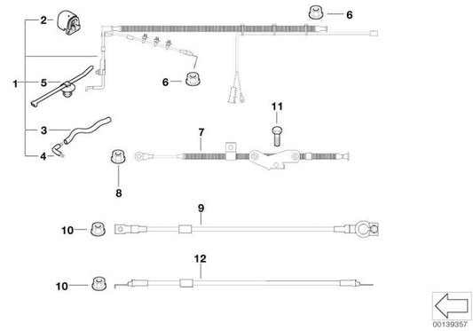 Cable de batería positivo OEM 12427515197 para MINI R50 Cooper, One (06/2001 - 11/2006). Original MINI.