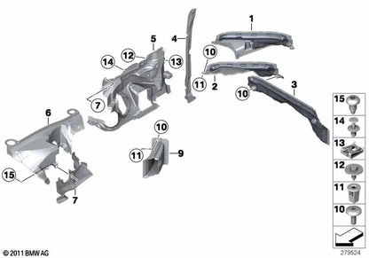Authlocant a vite della testa di co -netting per BMW 5 F07, F10, F11, F18, F06, F12, F13, F01, F02, F04 (OEM 07149188001). BMW originale