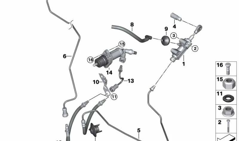 Druckschlauchrohr für BMW F20, F21N, F22, F23N, F87, F30, F31N, F34, F35, F80 (OEM 21526869276). Original BMW