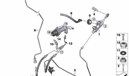 Druckschlauchrohr für BMW F20, F21N, F22, F23N, F87, F30, F31N, F34, F35, F80 (OEM 21526869276). Original BMW