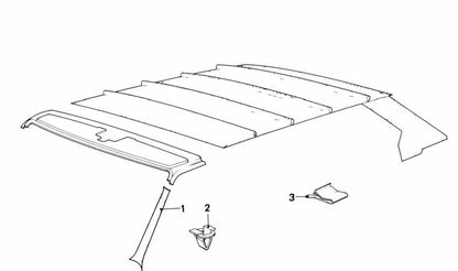 Clip de sujeción OEM 51211803685 para BMW (Modelos compatibles: E24, E23, E28, E30). Original BMW.
