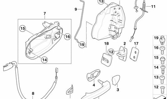 Latch cover for BMW X3 E83, E83N (OEM 51213413732). Original BMW