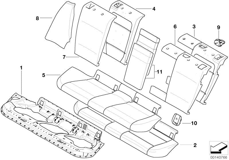 Tapa embellecedora Isofix OEM 52207142034 para BMW E81, E82, E87, E88. Color beige. Pieza original BMW.