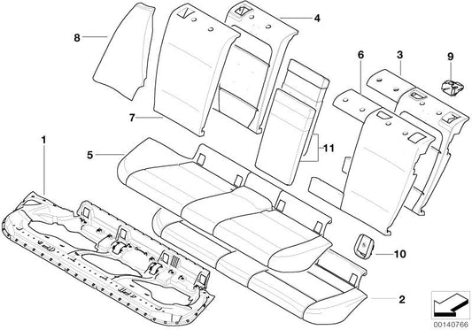 Tapa embellecedora Isofix OEM 52207142034 para BMW E81, E82, E87, E88. Color beige. Pieza original BMW.
