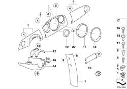 Cubierta panel lado acompañante plata OEM 51459145885 para MINI R50, R52, R53. Original MINI.