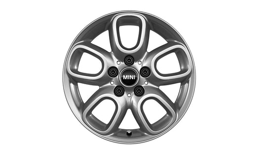 Llanta de aleación Loop Spoke 494 16" brightsilver OEM 36116875387 para MINI Clubman F54, F54 LCI… y más. Original MINI.