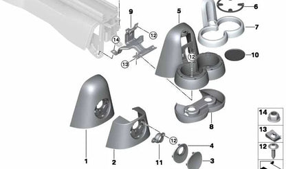 Soporte trasero portavasos OEM 51169812558 para MINI R60, R61. Original MINI.