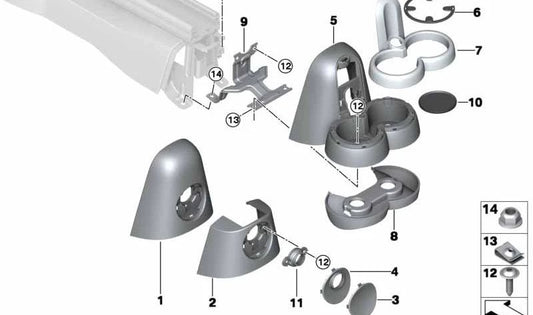 Soporte de función (Funktionsträger) OEM 51169803424 para MINI R60, R61, F60, F55, F56, F57. Compatible con varios modelos MINI. Recambio original MINI.