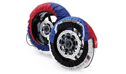 OEM 77215A2A428 Game del riscaldatore per pneumatici per BMW K42 (HP4), K46 (S 1000 RR), K63 (S 1000 R), K67 (S 1000 RR), K69 (S 1000 XR) ... e altro. BMW MOTORAD originale.