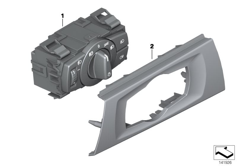 Mando de luces OEM 61319169403 para BMW E82, E88, E90, E91, E84. Interruptor original para control de iluminación. Recambio original BMW.