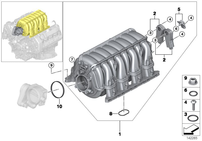 Sensor de presión diferencial OEM 13628657300 para BMW E81, E82, E87, E88, E46, E90, E91, E92, E93, E60, E61, F10, F11, E63, E64, E65, E66, F01, F02, E84, E83, F25, E53, E70, E85, E86, E89, F60. Original BMW.