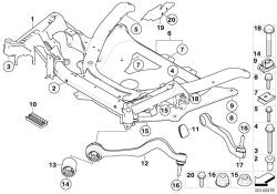 Brazo de suspensión delantero izquierdo OEM 31146761012 para BMW Serie 5 E60, E61, Serie 6 E63, E64. Original BMW.