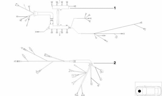 Cableado motor y módulo de transmisión OEM 12531440315 para BMW X5 E53 4.4i y 4.6is. Compatible con modelos con motor M62 y cambio automático. Original BMW.