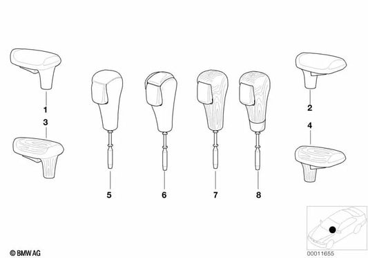 Modifier la décoration en cuir / bois Panco pour divers modèles BMW (OEM 25161423506). BMW d'origine