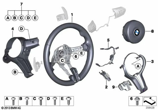 Copertura decorativa del volante per BMW F85, F86 (OEM 32307854459). BMW originale