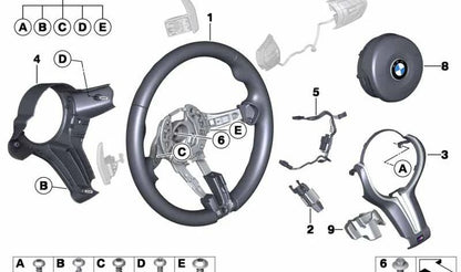 OEM leather M leather steering wheel 32307854458 for BMW F85, F86. Original BMW.