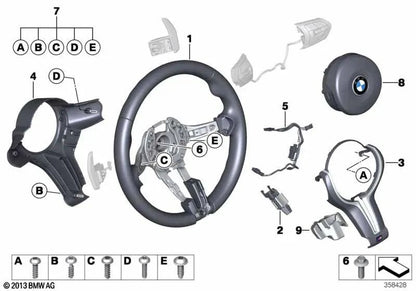 Wheel de couro M para BMW F10, F06, F12, F13 (OEM 32307846035). BMW original