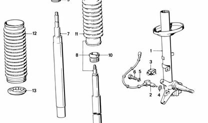 Sensore OEM ABS 34521154044 per BMW E28. Sensore di velocità Rueda originale del sistema freno ABS. Sostituzione BMW originale.