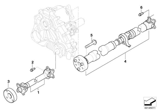 Transmisión trasera (cardán) OEM 26107579068 para BMW X3 E83 2.0d. Compatible con modelos de 2004 a 2007 con motor M47D20 y tracción total. Largo 1291 mm. Original BMW.