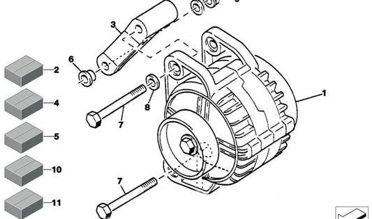Polea cigüeñal OEM 12311416517 para BMW E36, E38, E39, E46, E53, E60, E61, E83, E85, E87, Z3, Z4. Compatible con motores de gasolina. Original BMW.