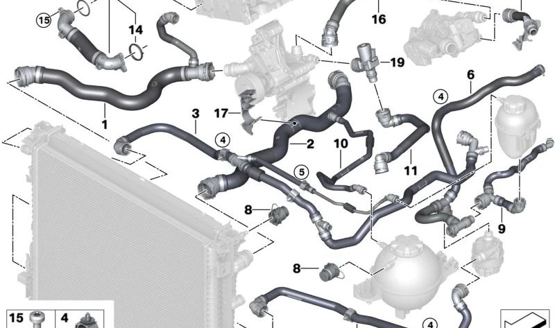 Kältemittel Kühlerschlauch für BMW X3 G01N, X4 G02N (OEM 1712984521). Original BMW