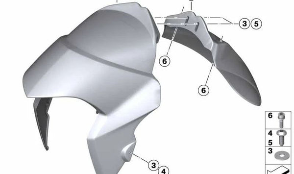 Cubierta de rueda delantera OEM 46617693252 para motos BMW R1200S, HP2 Sport. Original BMW Motorrad.