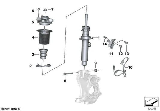 Front left shock absorber VDC for BMW G29 (OEM 37106895065). Original BMW.