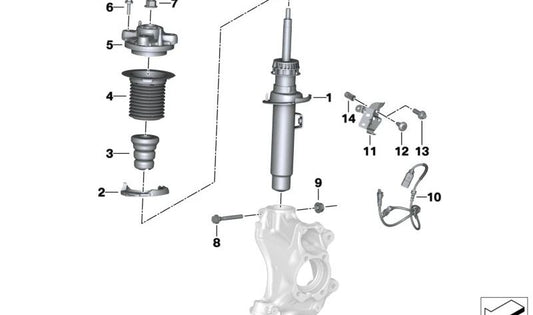 Suspensão frontal Stop OEM 31336791507 Para BMW F20, F21, F23, G42, F30, G20, G21, G22, G23, G29. BMW original.