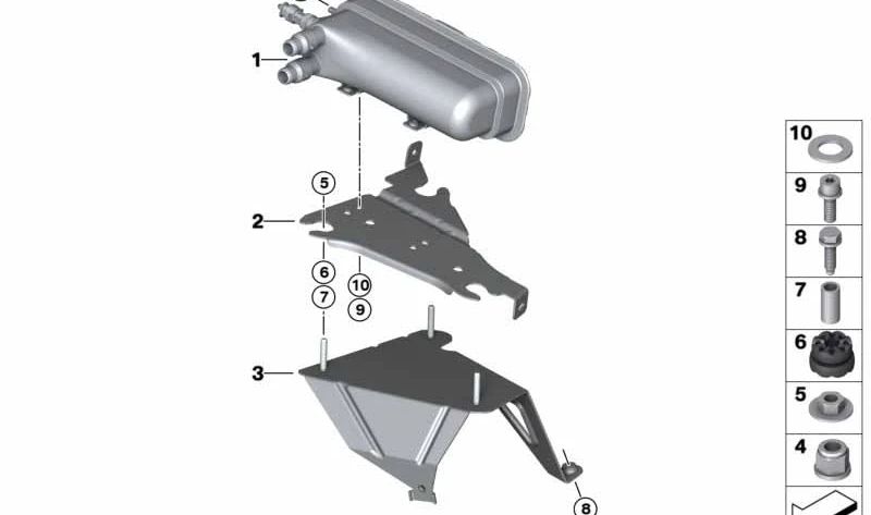 Soporte para calentador eléctrico OEM 64126998125 para MINI F56 BEV, F56 BEV LCI, Cabrio F57 BEV. Original MINI.