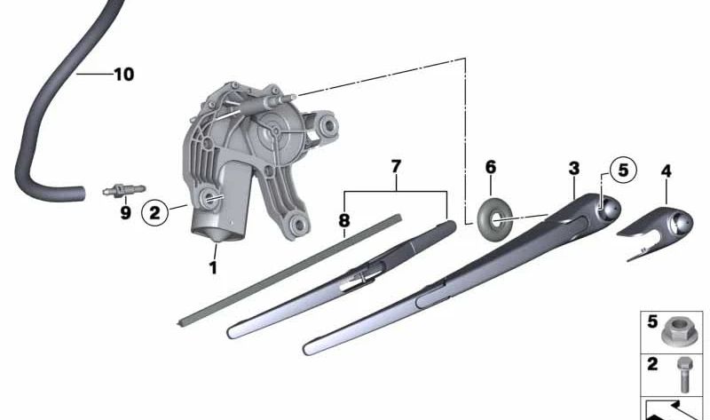 Perfil de goma limpiaparabrisas delantero OEM 61622754288 para MINI R56, R56 LCI. Original MINI.