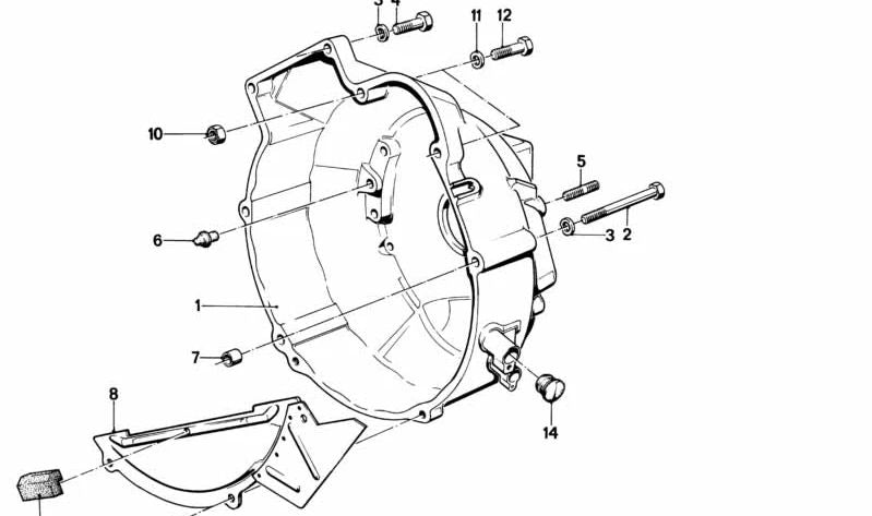 Chapa protectora OEM 21111250804 para BMW E12, E28, E24, E23. Pieza original BMW diseñada para proteger componentes en la zona del embrague. Recambio original BMW.